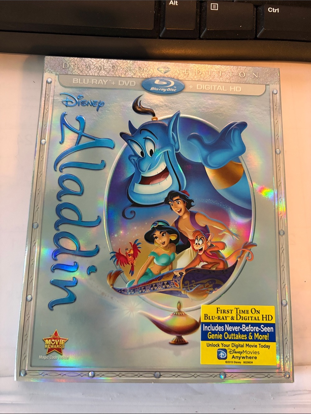 Disney Aladdin Holographic Blu-ray + DVD Set + digital HD. NWT.